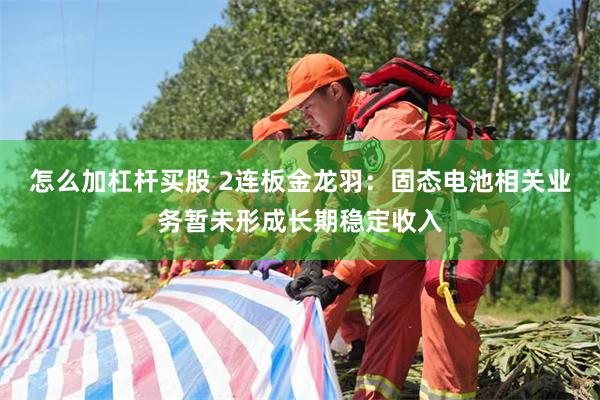 怎么加杠杆买股 2连板金龙羽：固态电池相关业务暂未形成长期稳定收入