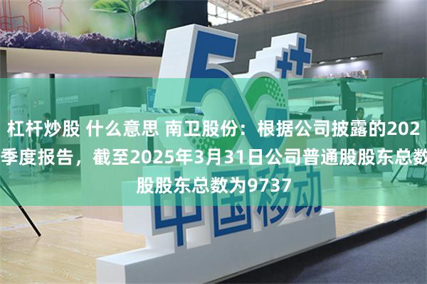 杠杆炒股 什么意思 南卫股份：根据公司披露的2025年第一季度报告，截至2025年3月31日公司普通股股东总数为9737