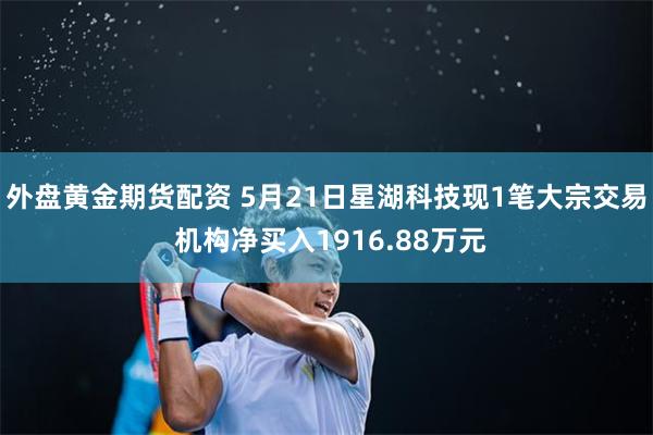 外盘黄金期货配资 5月21日星湖科技现1笔大宗交易 机构净买入1916.88万元