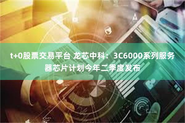 t+0股票交易平台 龙芯中科：3C6000系列服务器芯片计划今年二季度发布