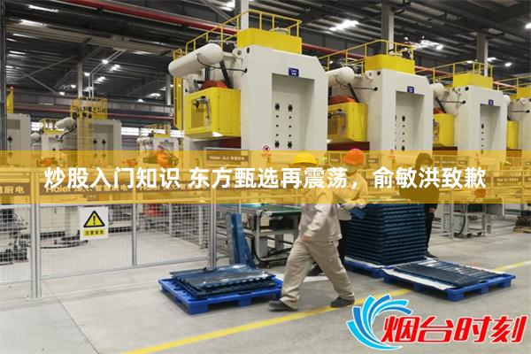 炒股入门知识 东方甄选再震荡，俞敏洪致歉