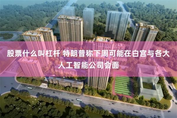 股票什么叫杠杆 特朗普称下周可能在白宫与各大人工智能公司会面