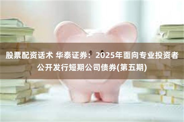 股票配资话术 华泰证券：2025年面向专业投资者公开发行短期公司债券(第五期)
