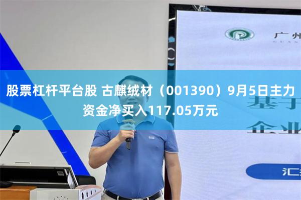 股票杠杆平台股 古麒绒材（001390）9月5日主力资金净买入117.05万元