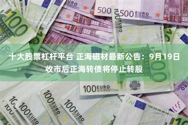 十大股票杠杆平台 正海磁材最新公告：9月19日收市后正海转债将停止转股