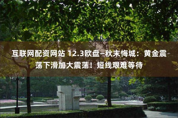 互联网配资网站 12.3欧盘—秋末悔城：黄金震荡下滑加大震荡！短线艰难等待