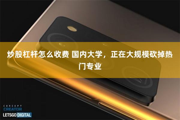 炒股杠杆怎么收费 国内大学，正在大规模砍掉热门专业