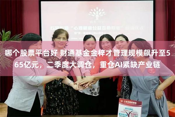 哪个股票平台好 财通基金金梓才管理规模飙升至565亿元，二季度大调仓，重仓AI紧缺产业链