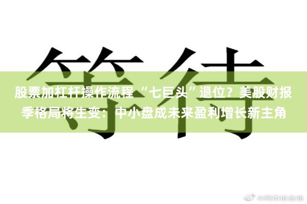 股票加杠杆操作流程 “七巨头”退位？美股财报季格局将生变：中小盘成未来盈利增长新主角
